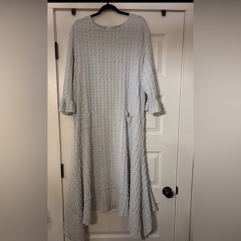 Nuggles Elegant blue Textured Women's Dress